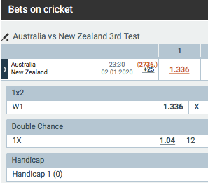 Melbet aus v nz 3rd test odds