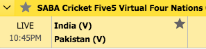 dafabet india vs pakistan e-league