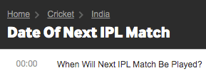 betway next ipl match date