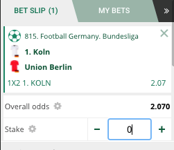 koln vs union berlin odds
