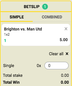 man utd vs brighton fezbet odds