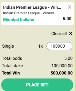 ipl 2020 mi odds 