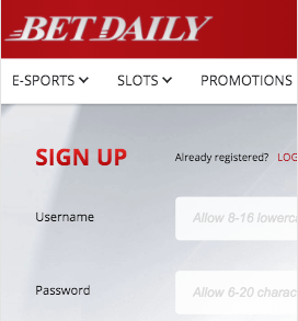 registration betdaily