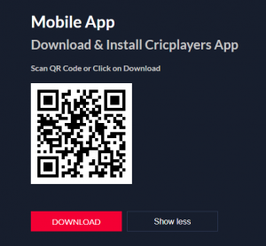 cricplayers app QR code