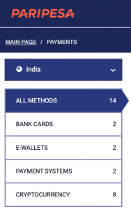 paripesa betting payments India