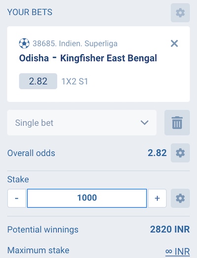 odisha east bengals 1xbet 