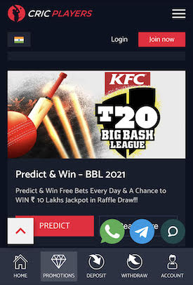 Cricplayers predict and win