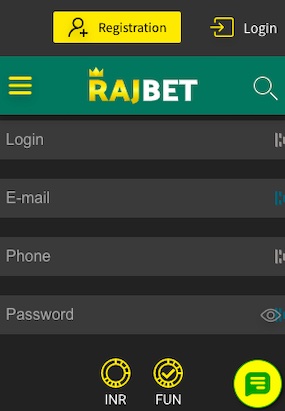 rajbet registration page