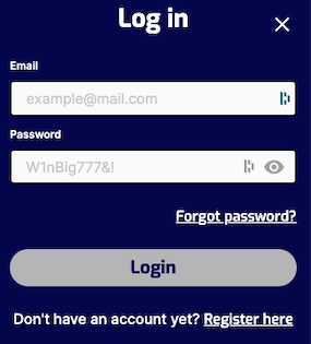 pure win login form