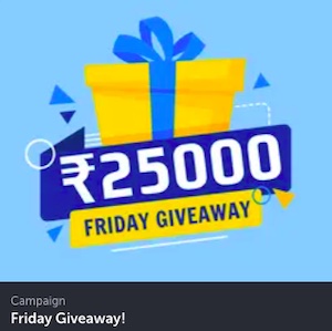 ComeOn Friday Giveaway Offer