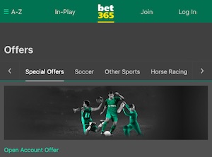 Bet365 New Account Open offer