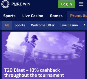 Purewin T20 Blast 10% Cashback