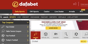 dafabet interface cricket