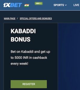 1xbet kabaddi cashback 