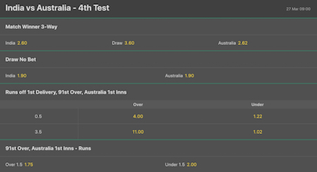 bet365 india australia test 4 odds