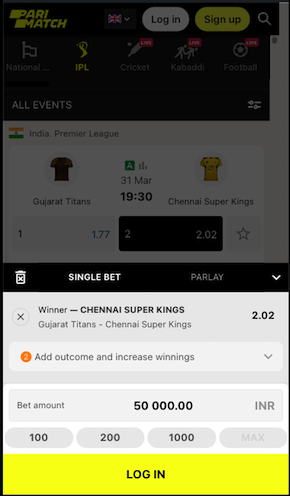 parimatch ipl betting gt-csk
