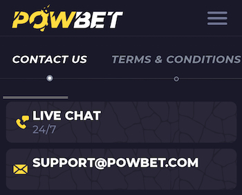 powbet customer support